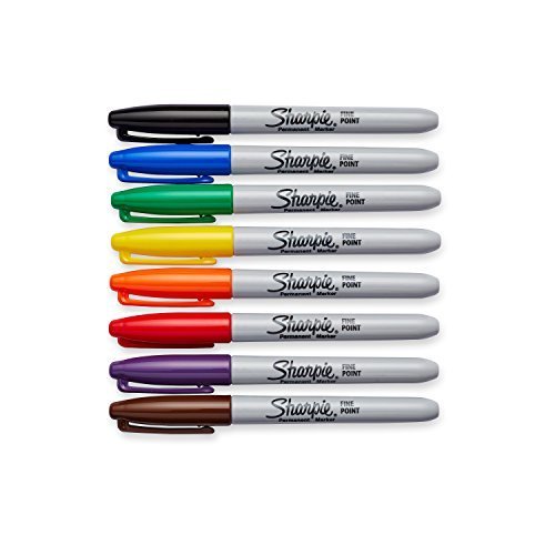 Sharpie Permanent Markers, Fine Point, 8 Pack, Assorted Colors (30217PP)