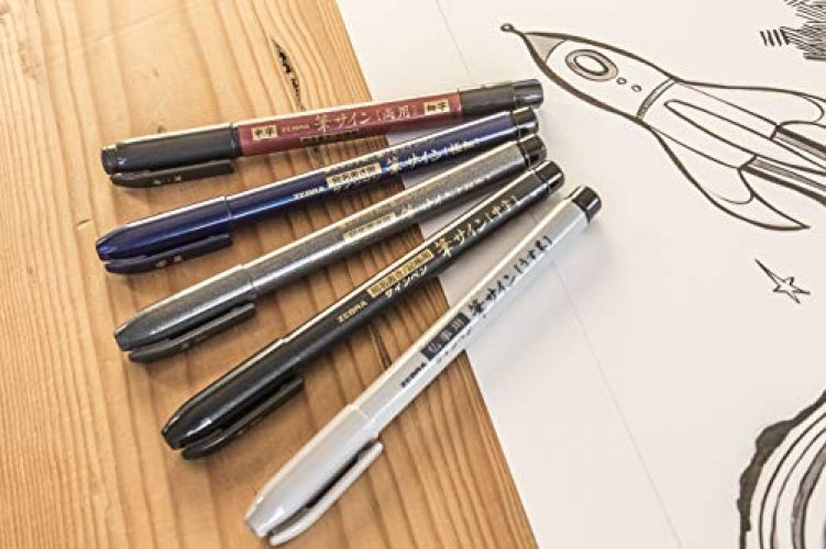 Zebra Pen Zensations Brush Pen, Fine Brush Tip, Black Water-Resistant Ink,  1-Pack