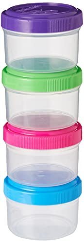 Sistema 4-Piece Salad Dressing and Condiment Containers with Lids for  Lunch, Dishwasher Safe, 1.18-Ounce, Assorted