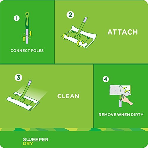 Swiffer Sweeper Dry Mop Refills for Floor Mopping and Cleaning, All Purpose Floor Cleaning Product, Unscented, 52 Count