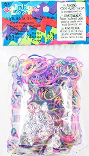 Rainbow Loom Red Rubber Bands with 24 C-Clips (600 Count)