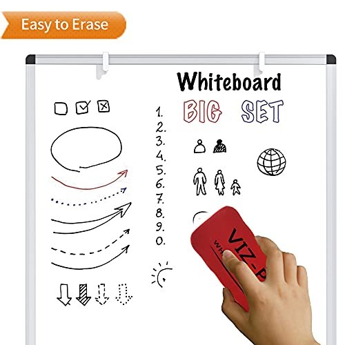 Easel Whiteboard - Magnetic Portable Dry Erase Easel Board 36 x 24 Tripod  Whiteboard Height Adjustable, 3' x 2' Flipchart Easel Stand White Board for