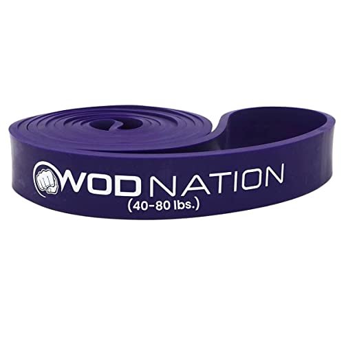 Wod Nation Single Pull Up Assistance Band 40 80Lbs Purple Band