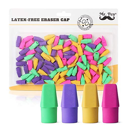 Mr. Pen Erasers for Pencils, 120 Pack, Pencil Top Erasers, Eraser Caps,  Kids, Cap Tops, Topper Erasers. Ereaser