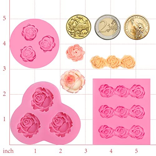 Mini flowers silicone mold for fondant polymer clay cake decor flowers mold