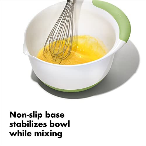 OXO Good Grips Non-Slip 3 pc Nesting Mixing Bowls 1.5, 3, 5qt Blue Yellow  Green