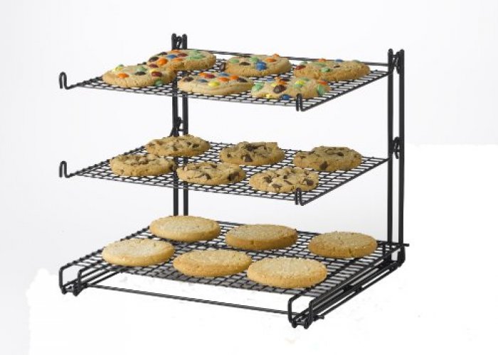 Nifty 3-Tier Cooling Rack – Non-Stick Coating, Wire Mesh Design, Dishwasher  Safe, Collapsible Kitchen Countertop Organizer, Use for Baking Cookies