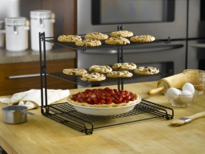 Nifty 3-Tier Cooling Rack – Non-Stick Coating, Wire Mesh Design, Dishwasher  Safe, Collapsible Kitchen Countertop Organizer, Use for Baking Cookies