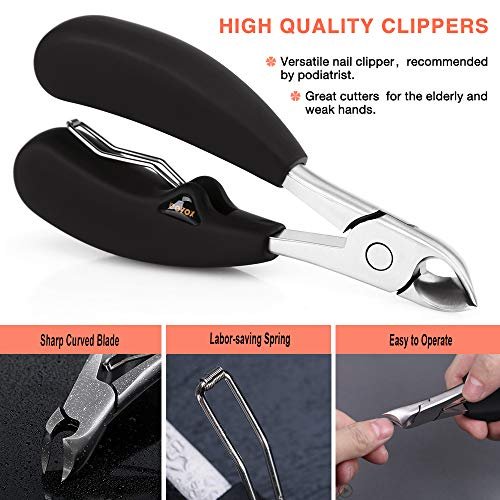 Buy KRISMYA Nail Clippers,EZ Grip Nail Clipper Set,Carbon Steel Fingernail  and Toenail Clippers for Seniors Long handle with Metal Case for Women and  Man - Set of 2 (Small and Large) Online