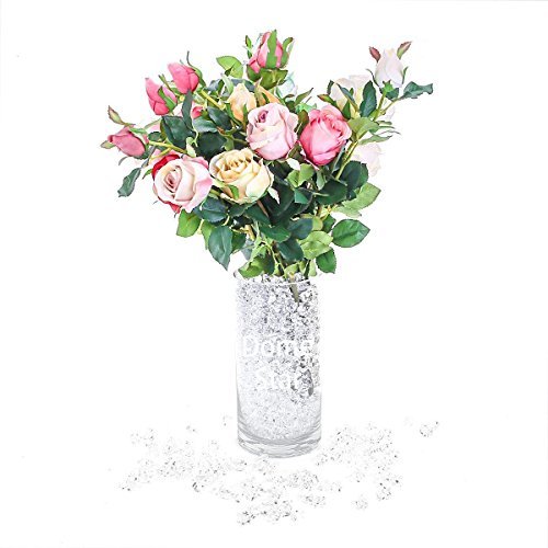 DomeStar Fake Crystals, 150PCS Acrylic Gems Pink and Transparent Rocks  Plastic Diamonds Vase Rocks for Vase Fillers Party Table Scatter