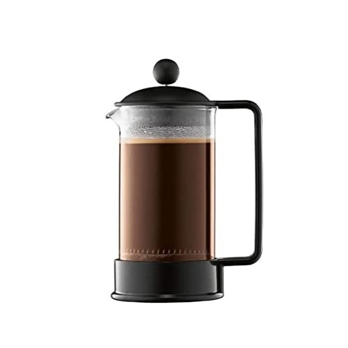 BODUM Brazil French Press Coffee Maker with Borosilicate Glass Carafe, 34  Ounce, Black 