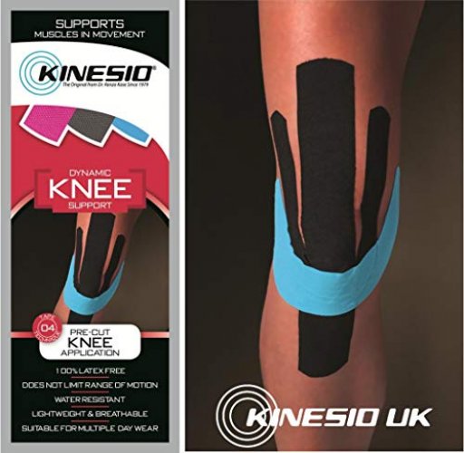 Kinesio Tape - Pre-Cut Knee Support - Optimized Athletic Tape Strips - 3  Single-Use Knee Strips
