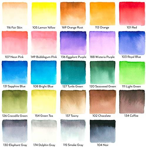 Arteza Real Brush Pens, 48 Colours for Watercolour Painting with Flexible  Nylon