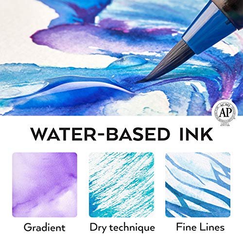Watercolor Real Brush Pens - Blendable, Water Based Ink, Real Nylon Brush  Tip - JumpOff Jo