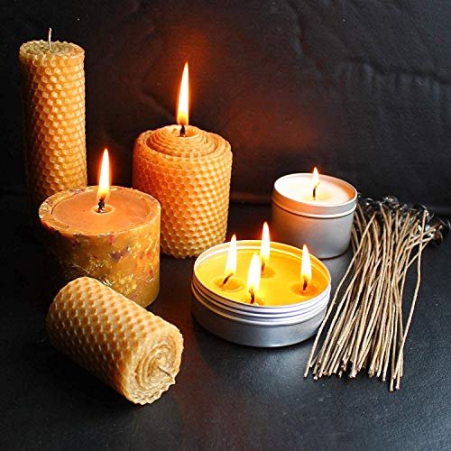 Cozyours 8 Inch Hemp Candle Wicks with Centering Device (50/1 Pack),  Pre-Waxed by 100% Natural Beeswax - Imported Products from USA - iBhejo