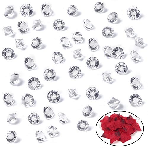 HANSGO Fake Crystals, 500PCS Mini Clear Glass Diamonds Rhinestones Fake  Diamond Fake Ice Plastic Diamonds Vase Rocks Centerpiece for Vase Fillers