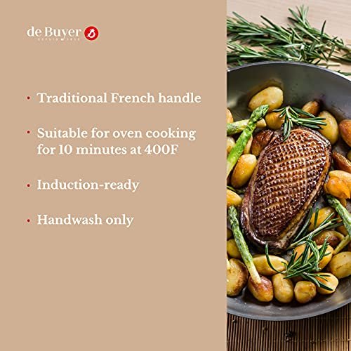  de Buyer MINERAL B Carbon Steel Fry Pan - 8” - Ideal for  Searing, Sauteing & Reheating - Naturally Nonstick - Made in France: Stir  Fry Pans: Home & Kitchen
