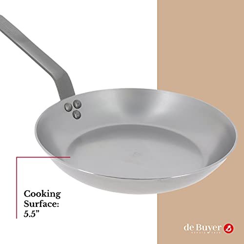 De Buyer Pro French Commercial Carbon Steel Frypan - 8 inch