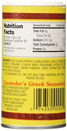 Cavender's Greek Seasoning No Salt, 7 Ounces (Pack of 2)