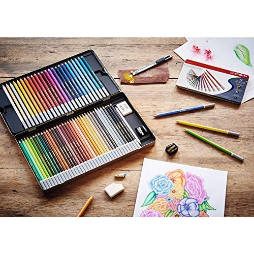 Chalk-Pastel Pencil - STABILO CarbOthello - ARTY+ - Tin of 60 - Assorted  Colors