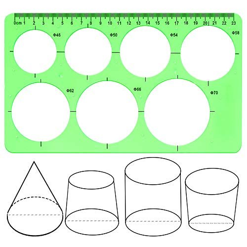 BronaGrand 3pcs Circle Stencils Oval Templates Plastic Drawing Templates Geometric Rulers Measuring Tool for School and Office Drafting, 3 Types, Clea