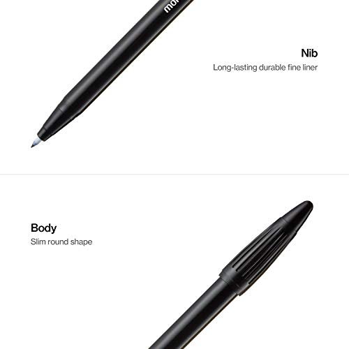 MONAMI Plus Pen 3000 Felt Tip Pens, Fine Point (0.4mm), Fine Liner