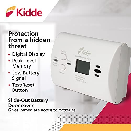 Kidde Carbon Monoxide Detector, AA Battery Powered CO Alarm with LEDs,  Test-Reset Button, Low Battery Indicator, Portable