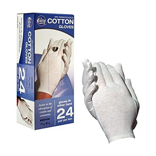 Dermatological White Cotton Gloves Hand Cream Eczema Moisturising
