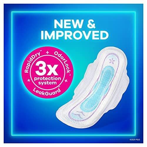 ALWAYS Ultra Thin Size 4 Overnight Pads with Wings Unscented, 52 Count