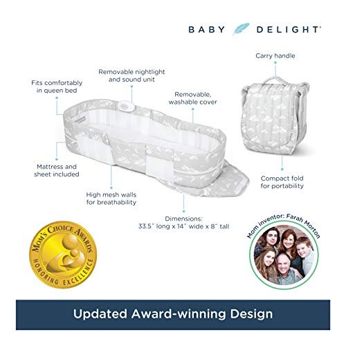 Baby delight snuggle nest harmony portable infant sleeper hotsell in silver clouds