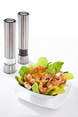 Cole & Mason Hampstead Electronic Pepper Mill - Electric Pepper Grinder Set  - Adjustable Electric Spice Grinder - Kitchen Tool & Gadget - Hand Wash 