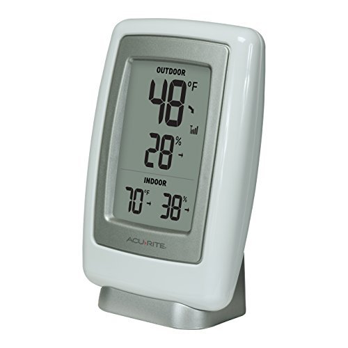 Compact Monochrome Digital Thermometer with Remote Outdoor Sensor