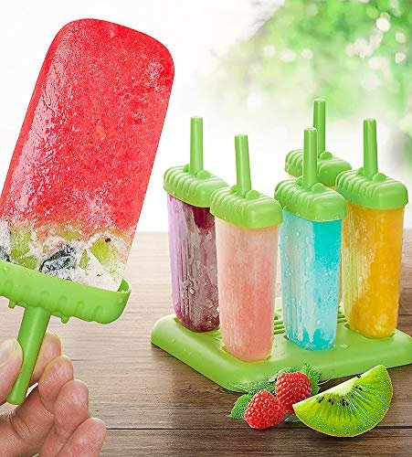 Popsicles Molds, Ozera Set of 6 Reusable Ice Pop Molds Easy Release  Popsicle Maker Molds Cream Popcical Molds for Homemade Popsicles With  Funnel 