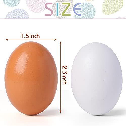 Easter Eggs Wooden Fake Eggs 9 Pieces -white Color by SallyFashion