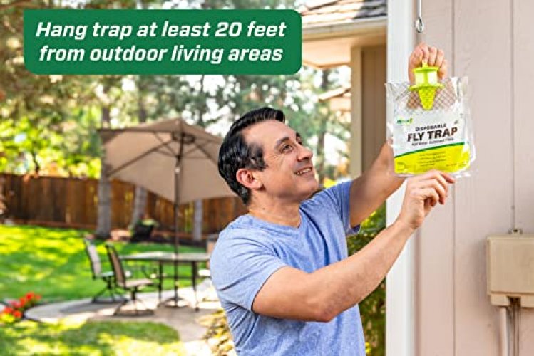 Disposable Hanging Fly Trap With Bait, Outdoor Foldable Fly