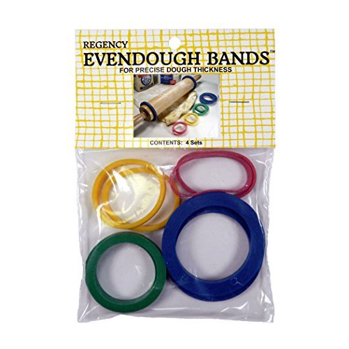 Regency Wraps Evendough Bands, Rolling Pin Rings for Rolling Dough to  Precise Thickness for Pizza, Pies, Pastries, Pasta, Set of 4 sizes, Pack of  1