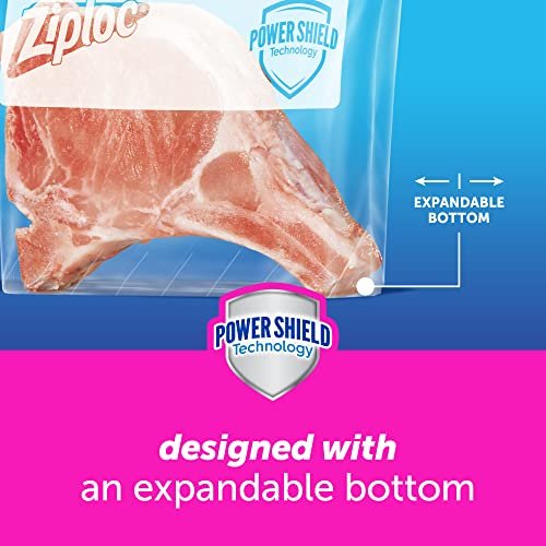 Ziploc Gallon Food Storage Slider Bags, Power Shield Technology