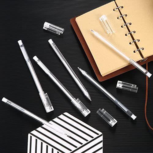 Egnmcr White Gel Pens 0.8 mm Extra Fine Point Pens Gel Ink Pens for Black Paper Drawing, Sketching, Illustration, Coloring, Journaling, Set of 6 