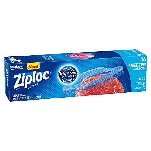 Ziploc Gallon Food Storage Freezer Bags, New Stay Open Design with Stand-Up  Bottom, Easy to Fill, 14 Count
