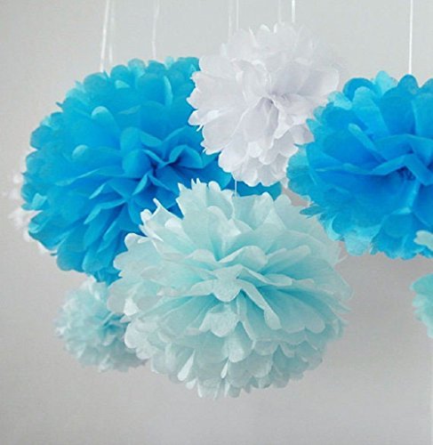 Tissue Paper Flowers set of 30 (10/10/10) - Hanging Flowers - Paper Pom  Poms - Paper Balls - Wedding set - Birthday decorations