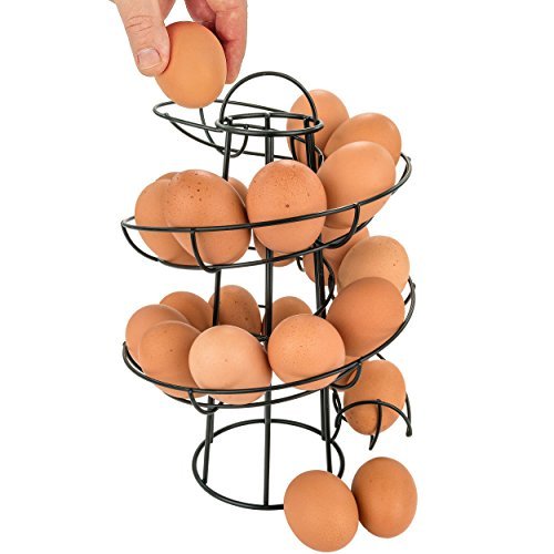 Southern Homewares Egg Skelter Deluxe Modern Spiraling Dispenser Rack Black  - Imported Products from USA - iBhejo