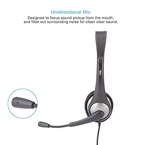 Cyber acoustics 3.5 mm stereo headset with headphones and noise cancelling online microphone