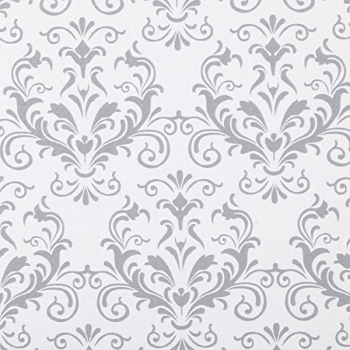 Duck Brand Smooth Top Easy Liner Shelf Liner for Kitchen Cabinets, 12-Inch  x 10-Feet, Grey Damask 