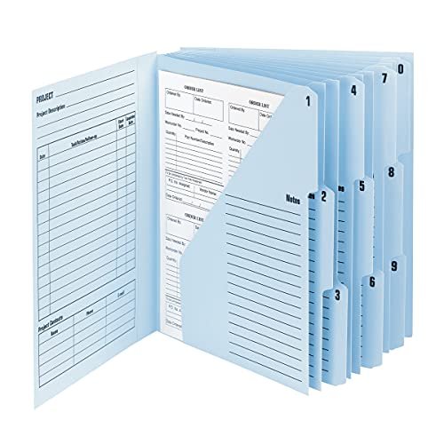 Smead Project Organizer, 10 Pockets, Closed Sides, Preprinted Templates,  Reinforced Tabs, Letter Size, Navy/Lake Blue (89200)