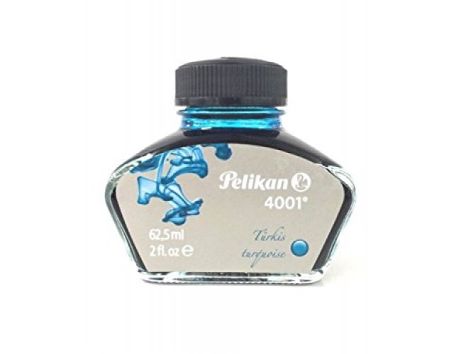 Pelikan 4001 Bottled Ink for Fountain Pens, Turquoise, 62.5ml, 1 Each  (329201)