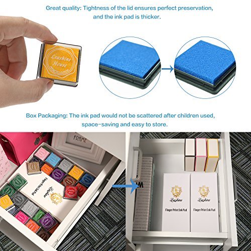 Lsushine Craft Ink Pad Stamps Partner Diy Color,20 Colors Rainbow Finger  Ink pad for kids (pack of 20)
