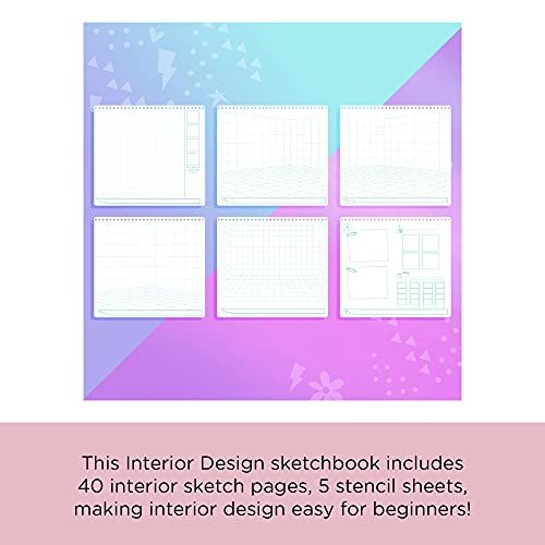 Fashion Angels Interior Design Sketch Portfolio 11510 Sketch Book for  Beginners Sketch Pad with Stencils and