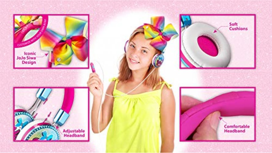 Ekids Jojo Siwa Bow Fashion Headphones With Built In Microphone