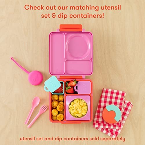 OmieBox Bento Box for Kids - Insulated Bento Lunch Box with Leak Proof  Thermos Food Jar - 3 Compartments, Two Temperature