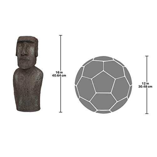 Design Toscano NY1500 Easter Island AHU Akivi Moai Monolith Garden Statue,  Small, 16 Inch, Grey Stone
